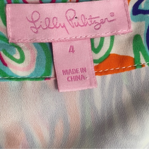 Lilly Pulitzer Saemus What A Catch Beaded Belted Silk CDC Tunic Shift Dress Sz 4 - Picture 11 of 14